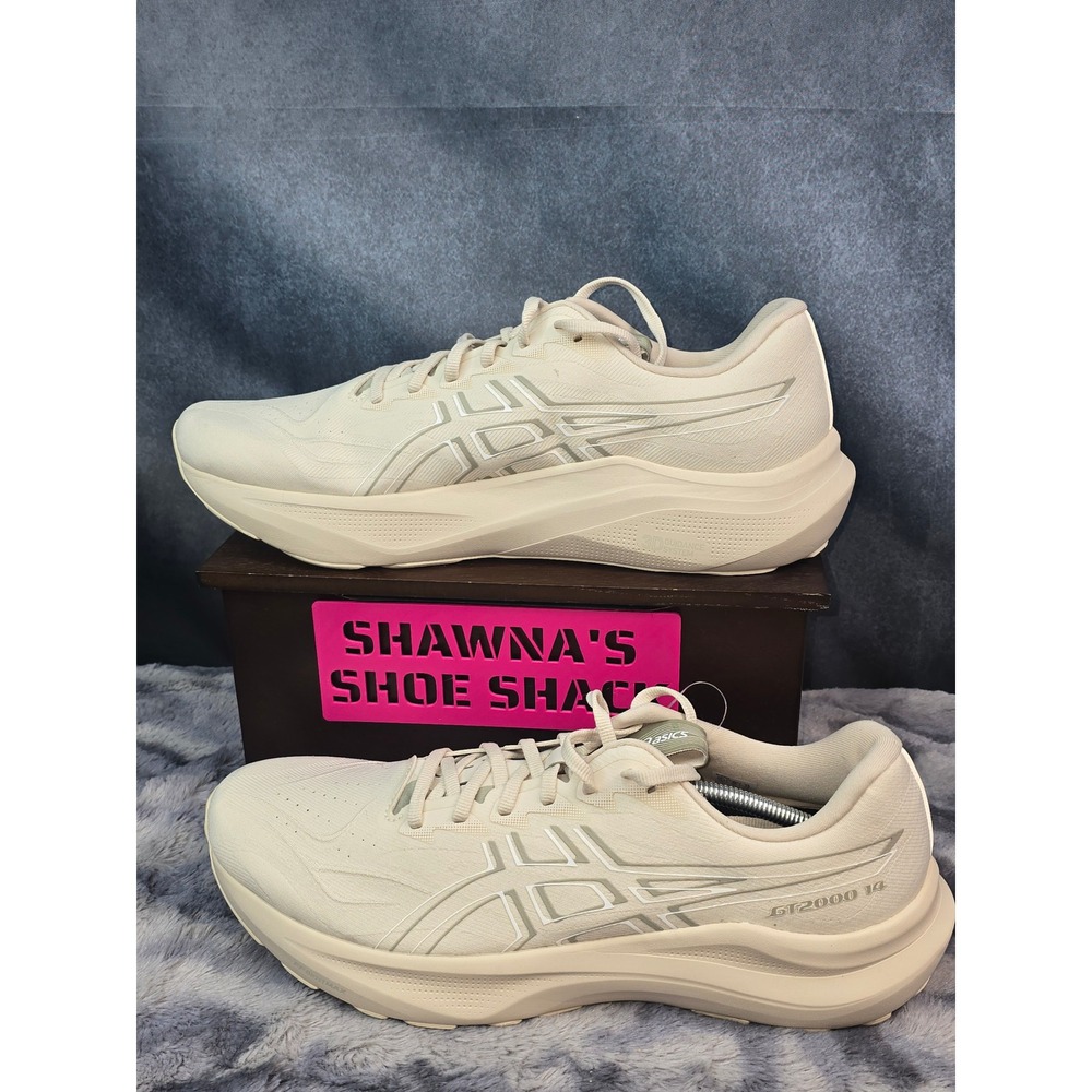 NWOT ASICS GT-2000 14 Running Shoes Oatmeal White Sage Stability Mens 13